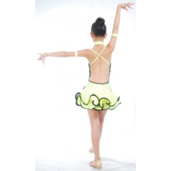 Child Girls/Ladies Latin dance dress-Over all dress in 3sets-Green